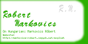 robert markovics business card